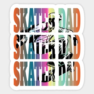 Colorful Skate Dad Typography Sticker